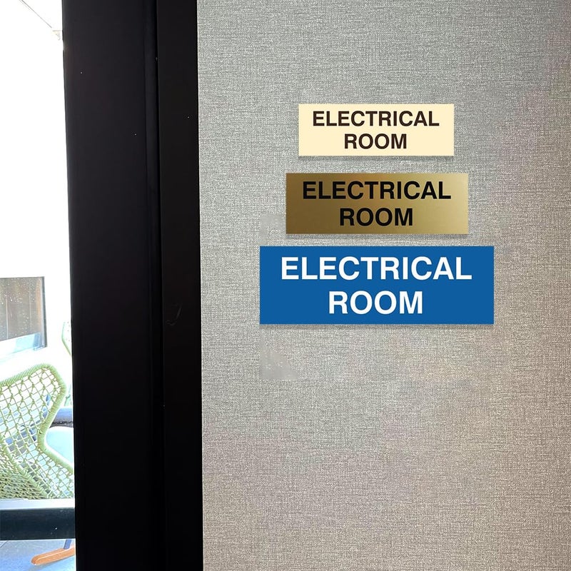 All Quality Basic Electrical Room Sign | Durable Construction | Building Safety - Silver - Small (1 Pack) - Image 3